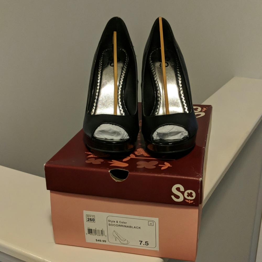 Peep toe high heels